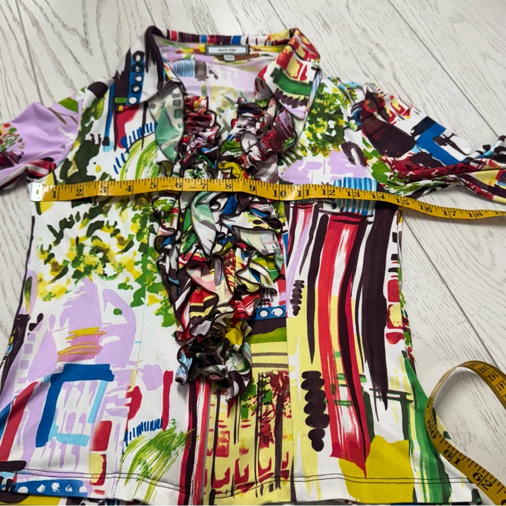 Vibrant Multicolor Ruffled Blouse - Picture 5 of 12
